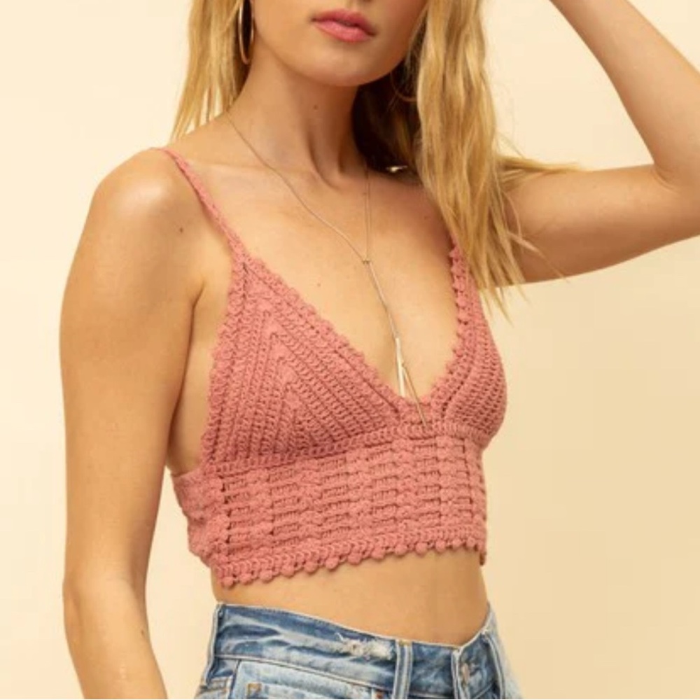 Hem & Thread Crochet Bralette Brami Top Size Small NWT